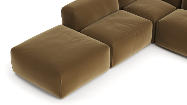 Le Mura - Le Mura Sectional Sofa, Left Corner, Old Gold Luxe Velvet