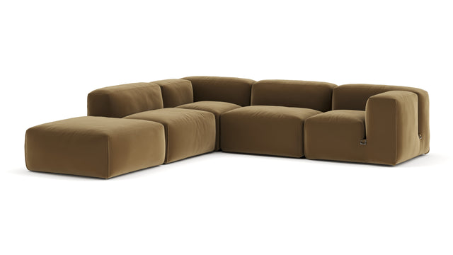 Le Mura - Le Mura Sectional Sofa, Left Corner, Old Gold Luxe Velvet