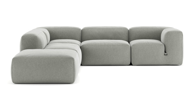 Le Mura - Le Mura Sectional Sofa, Left Corner, Soft Gray Brushed Weave