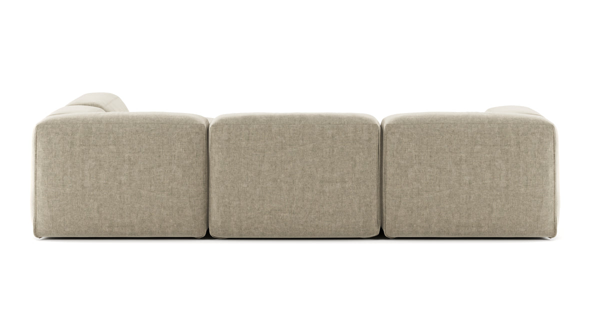 Le Mura - Le Mura Sectional Sofa, Right Corner, Beige Gray Chenille