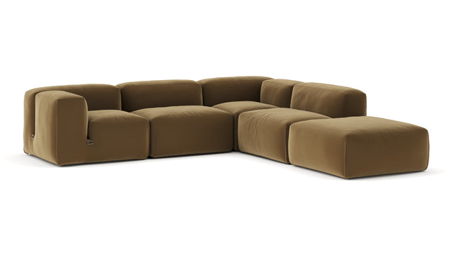 Le Mura - Le Mura Sectional Sofa, Right Corner, Old Gold Luxe Velvet