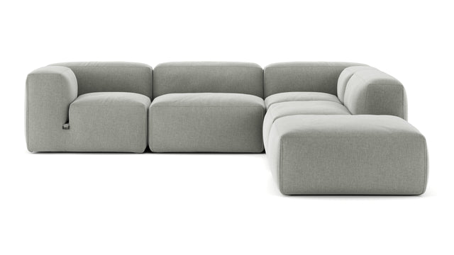 Le Mura - Le Mura Sectional Sofa, Right Corner, Soft Gray Brushed Weave