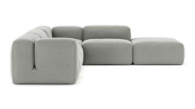 Le Mura - Le Mura Sectional Sofa, Right Corner, Soft Gray Brushed Weave