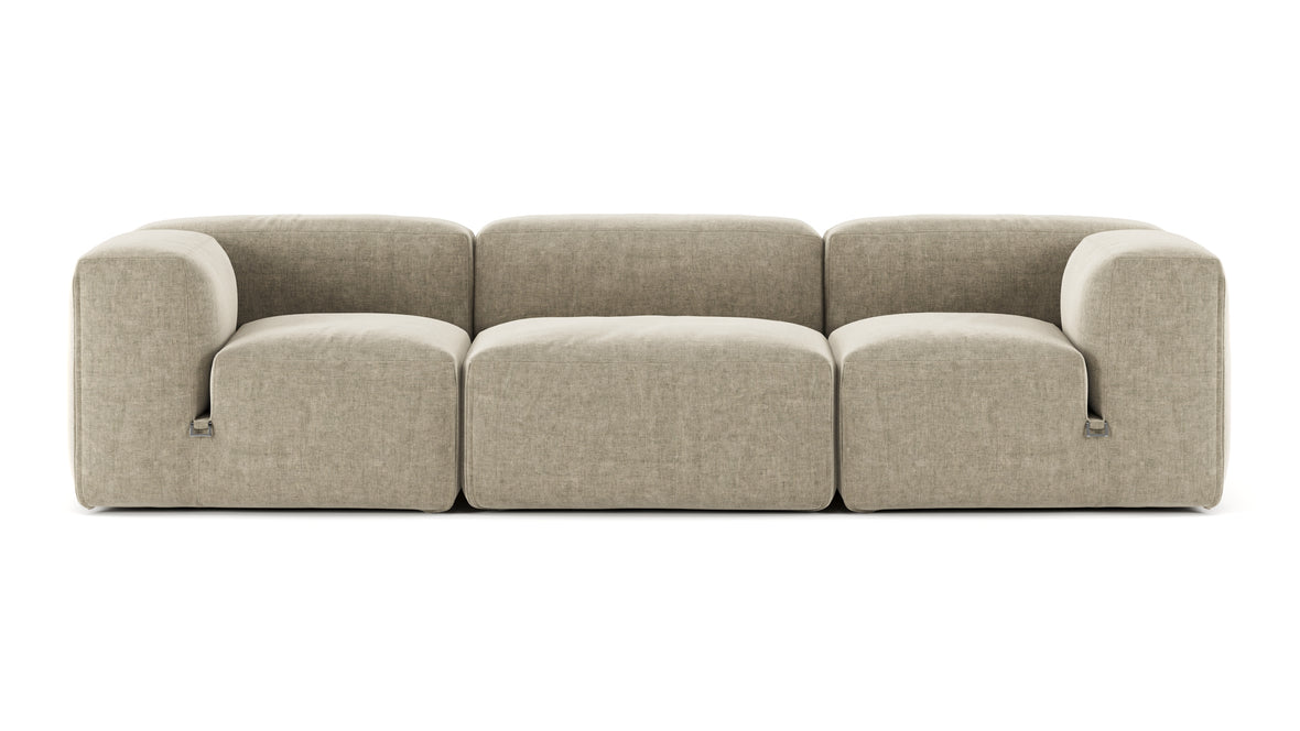 Le Mura - Le Mura Three Seater Sofa, Beige Gray Chenille