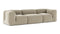 Le Mura - Le Mura Three Seater Sofa, Beige Gray Chenille