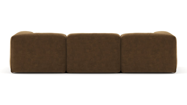 Le Mura - Le Mura Three Seater Sofa, Brown Vegan Suede