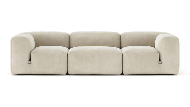 Le Mura - Le Mura Three Seater Sofa, Eggshell Vegan Suede