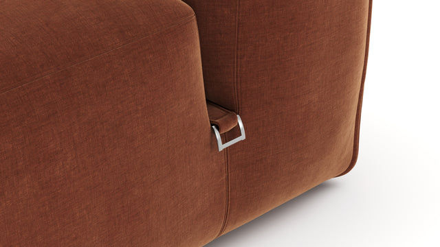 Le Mura - Le Mura Three Seater Sofa, Rust Chenille