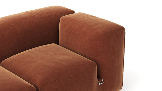 Le Mura - Le Mura Three Seater Sofa, Rust Chenille