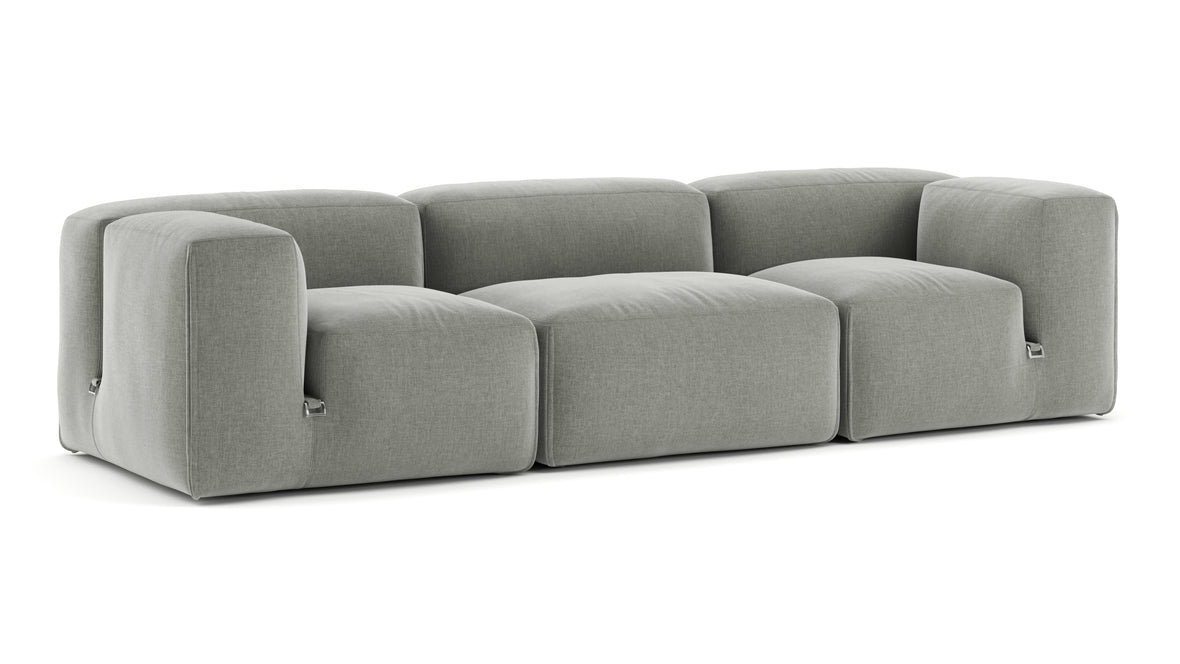 Le Mura - Le Mura Three Seater Sofa, Soft Gray Brushed Weave