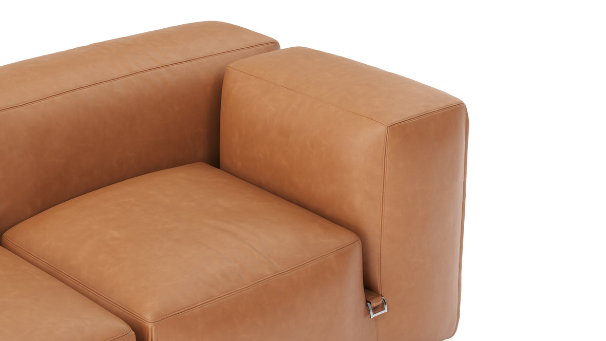 Le Mura - Le Mura Three Seater Sofa, Tan Vegan Leather