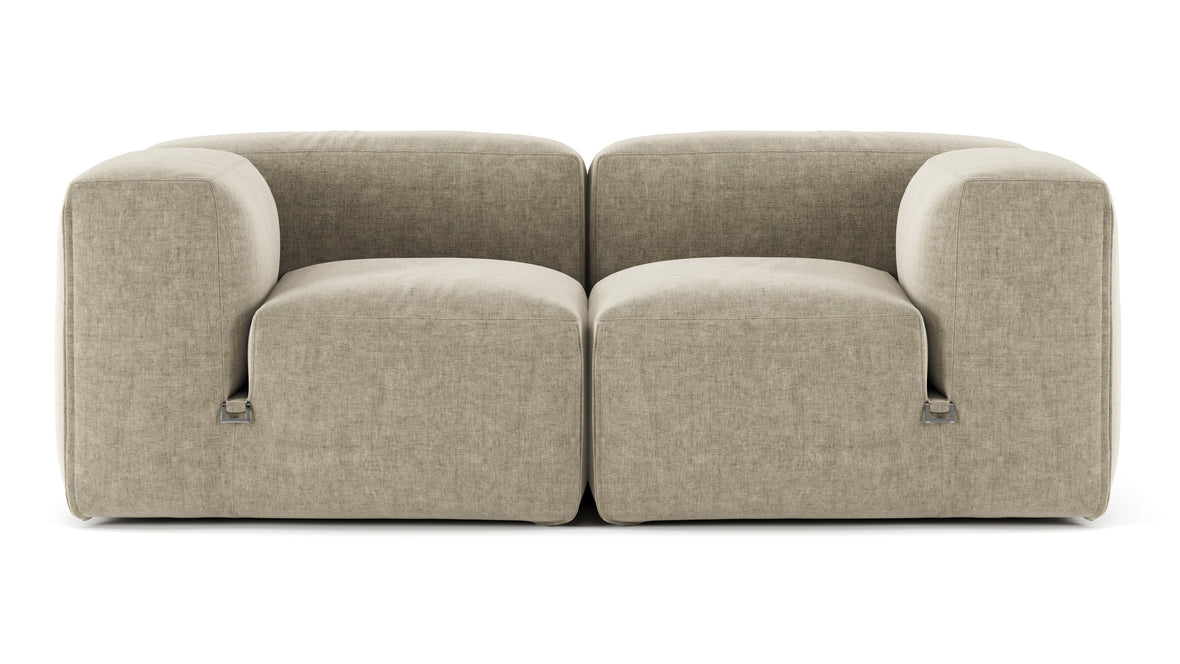 Le Mura - Le Mura Two Seater Sofa, Beige Gray Chenille