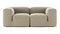 Le Mura - Le Mura Two Seater Sofa, Beige Gray Chenille