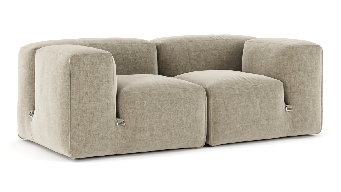 Le Mura - Le Mura Two Seater Sofa, Beige Gray Chenille