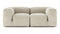 Le Mura - Le Mura Two Seater Sofa, Eggshell Vegan Suede