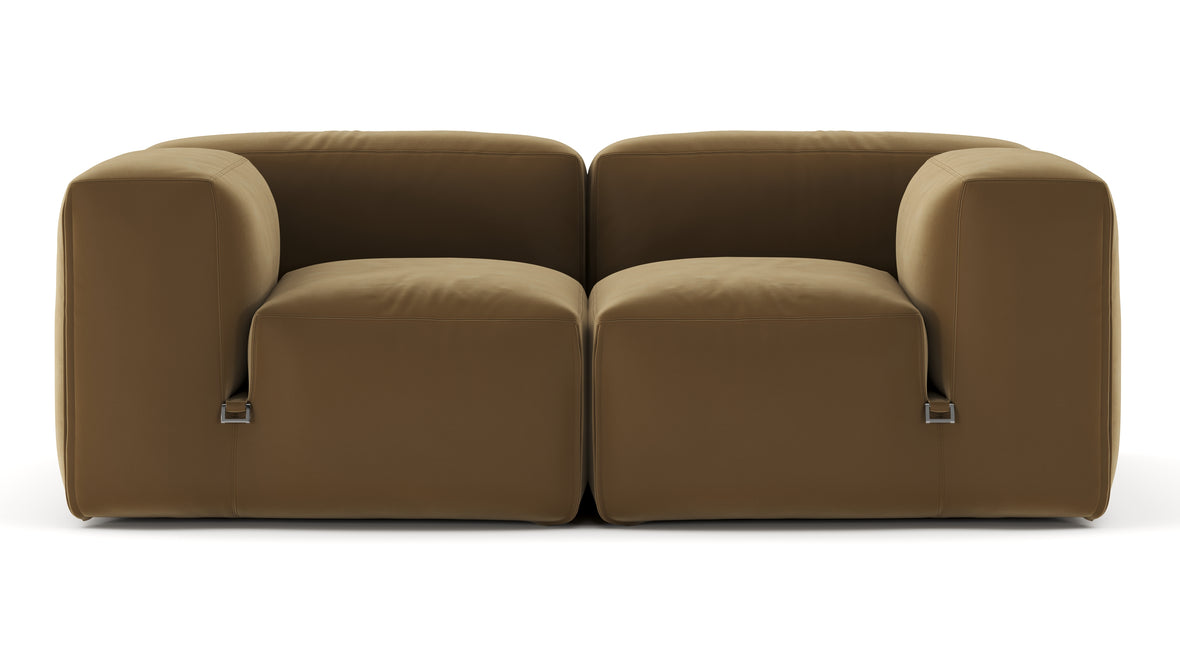 Le Mura - Le Mura Two Seater Sofa, Old Gold Luxe Velvet