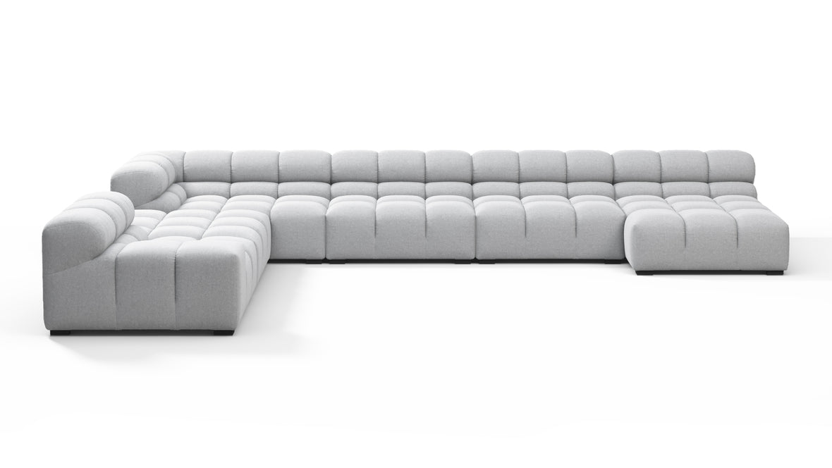 Tufted - Tufted Sectional, Extra Large Left Corner, Light Gray Wool