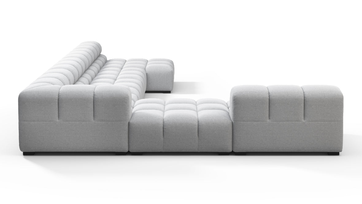 Tufted - Tufted Sectional, Extra Large Left Corner, Light Gray Wool