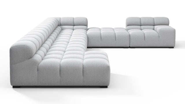 Tufted - Tufted Sectional, Extra Large Right Corner, Light Gray Wool