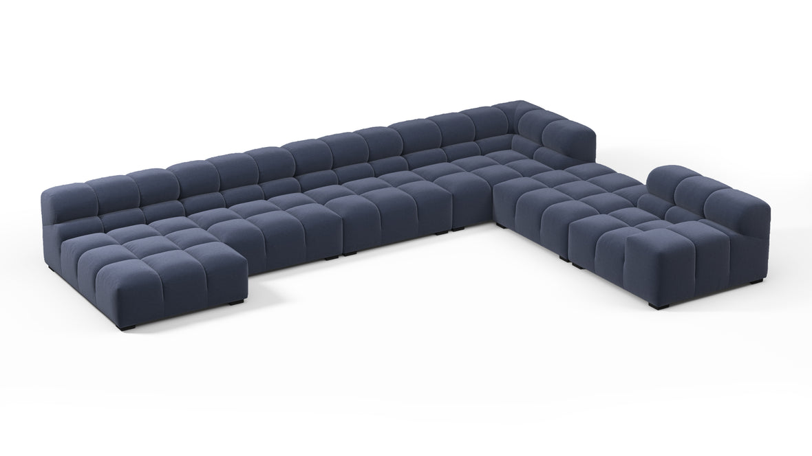 Tufted - Tufted Sectional, Extra Large Right Corner, Royal Blue Wool