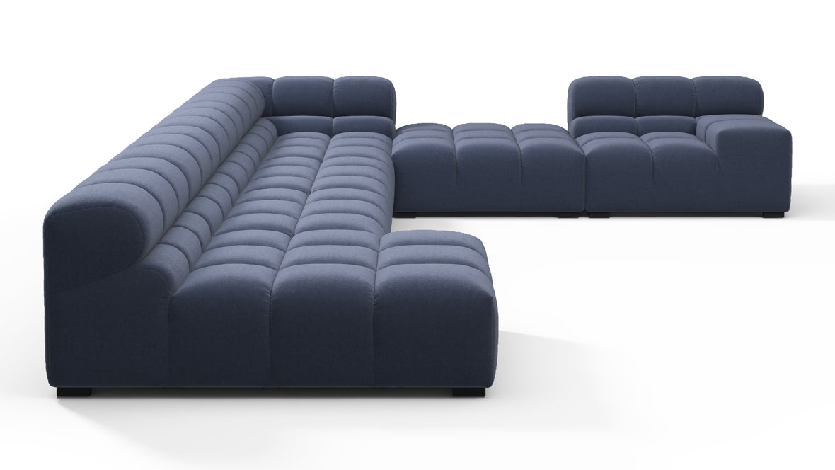 Tufted - Tufted Sectional, Extra Large Right Corner, Royal Blue Wool