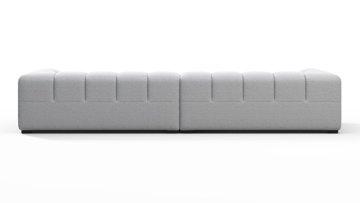 Tufted - Tufted Sectional, Extra Large Sofa, Light Gray Wool