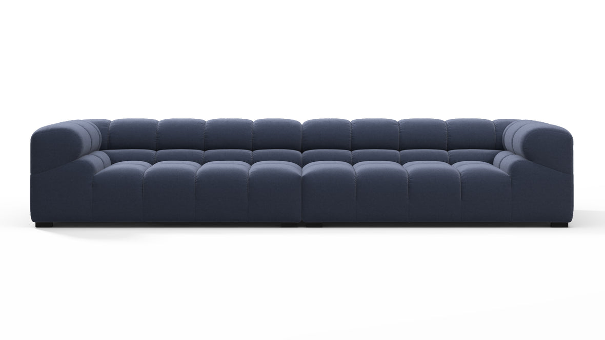 Tufted - Tufted Sectional, Extra Large Sofa, Royal Blue Wool