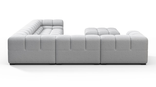 Tufted - Tufted Sectional, Large Left Corner, Light Gray Wool