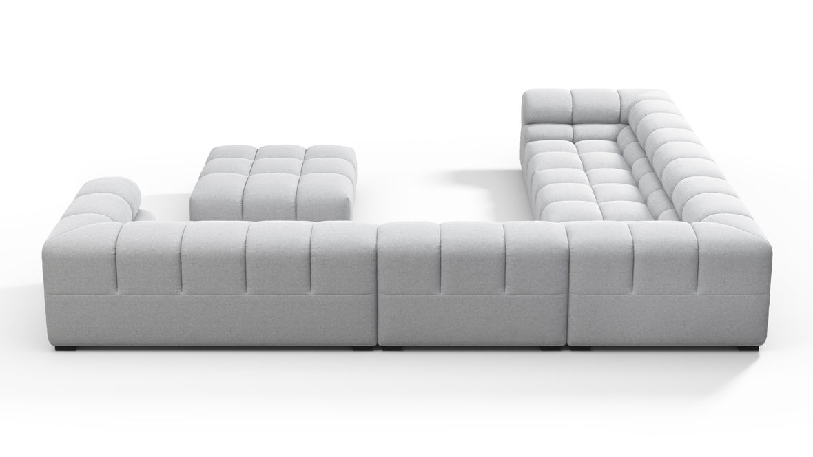 Tufted - Tufted Sectional, Large Left Corner, Light Gray Wool