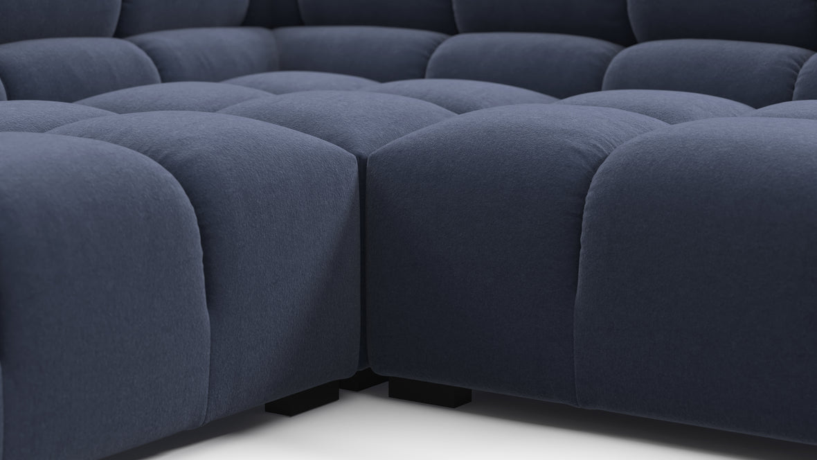 Tufted - Tufted Sectional, Large Left Corner, Royal Blue Wool