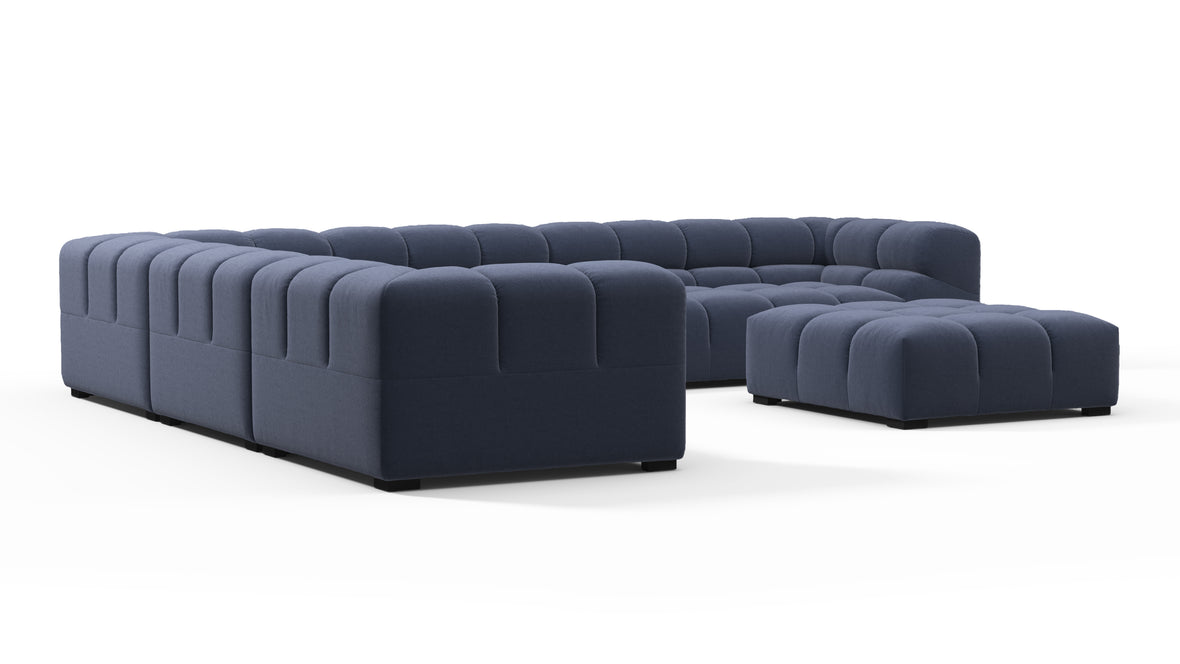 Tufted - Tufted Sectional, Large Left Corner, Royal Blue Wool