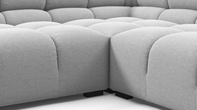 Tufted - Tufted Sectional, Large Right Corner, Light Gray Wool