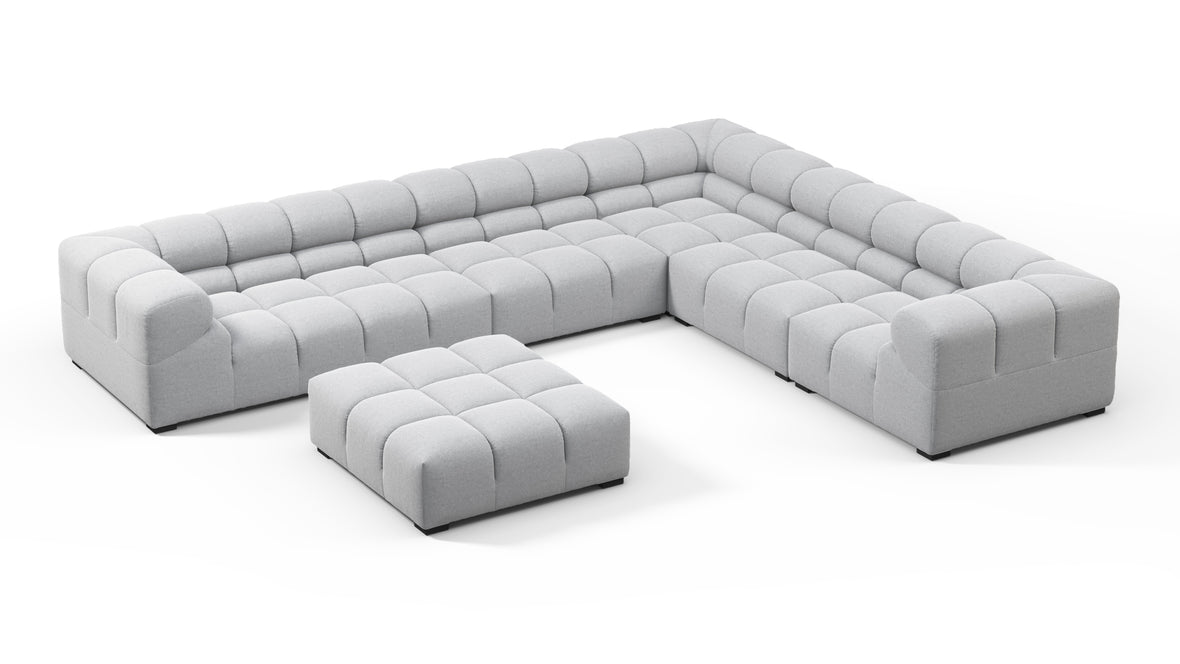 Tufted - Tufted Sectional, Large Right Corner, Light Gray Wool