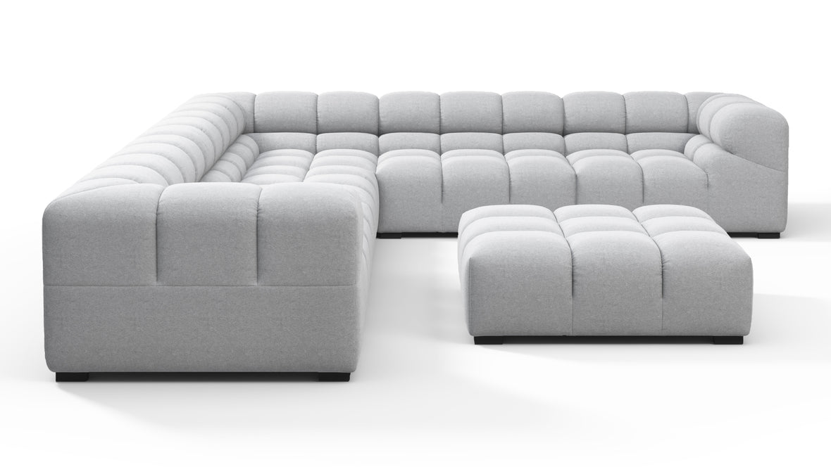 Tufted - Tufted Sectional, Large Right Corner, Light Gray Wool