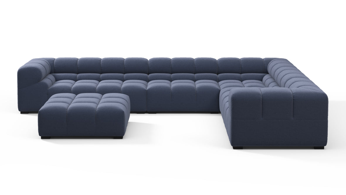 Tufted - Tufted Sectional, Large Right Corner, Royal Blue Wool