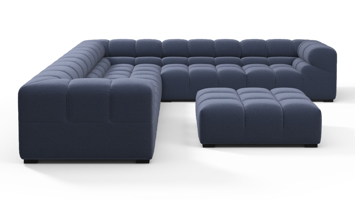 Tufted - Tufted Sectional, Large Right Corner, Royal Blue Wool