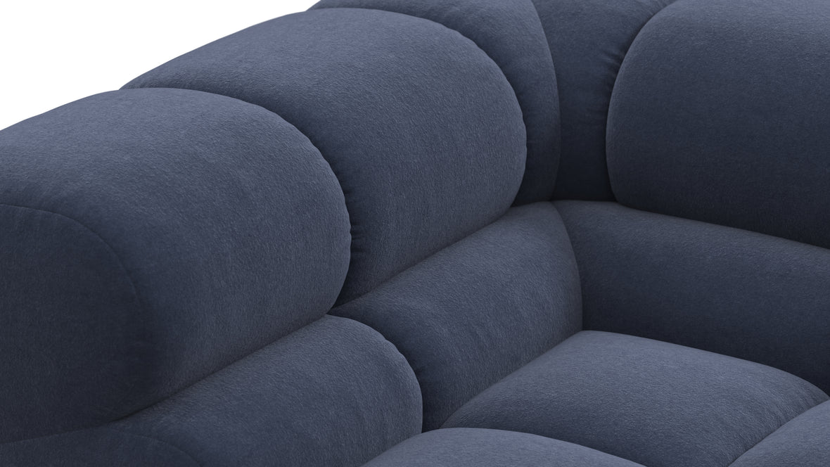 Tufted - Tufted Sectional, Large, Right Chaise, Royal Blue Wool