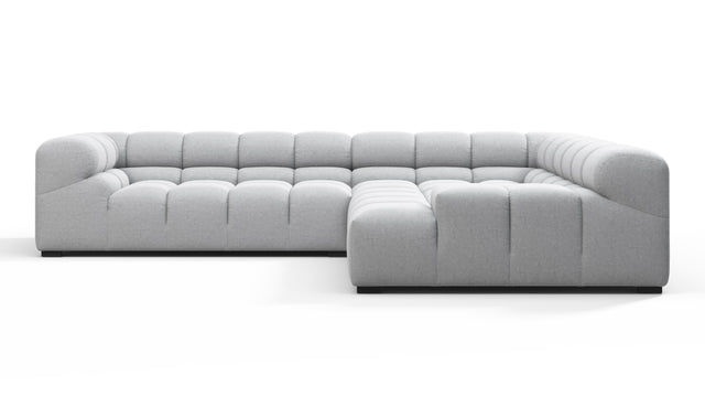 Tufted - Tufted Sectional, Right Corner, Light Gray Wool