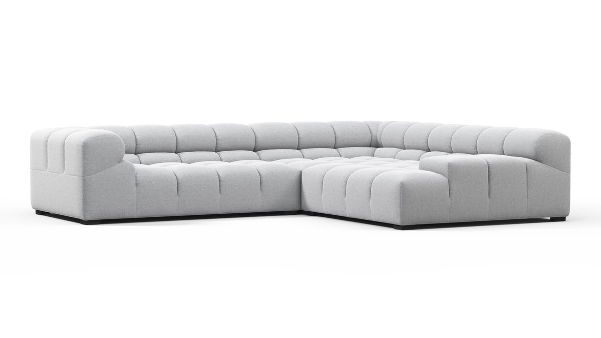 Tufted - Tufted Sectional, Right Corner, Light Gray Wool