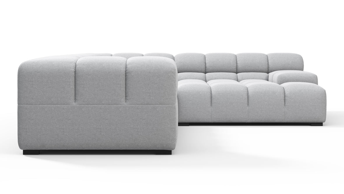 Tufted - Tufted Sectional, Right Corner, Light Gray Wool