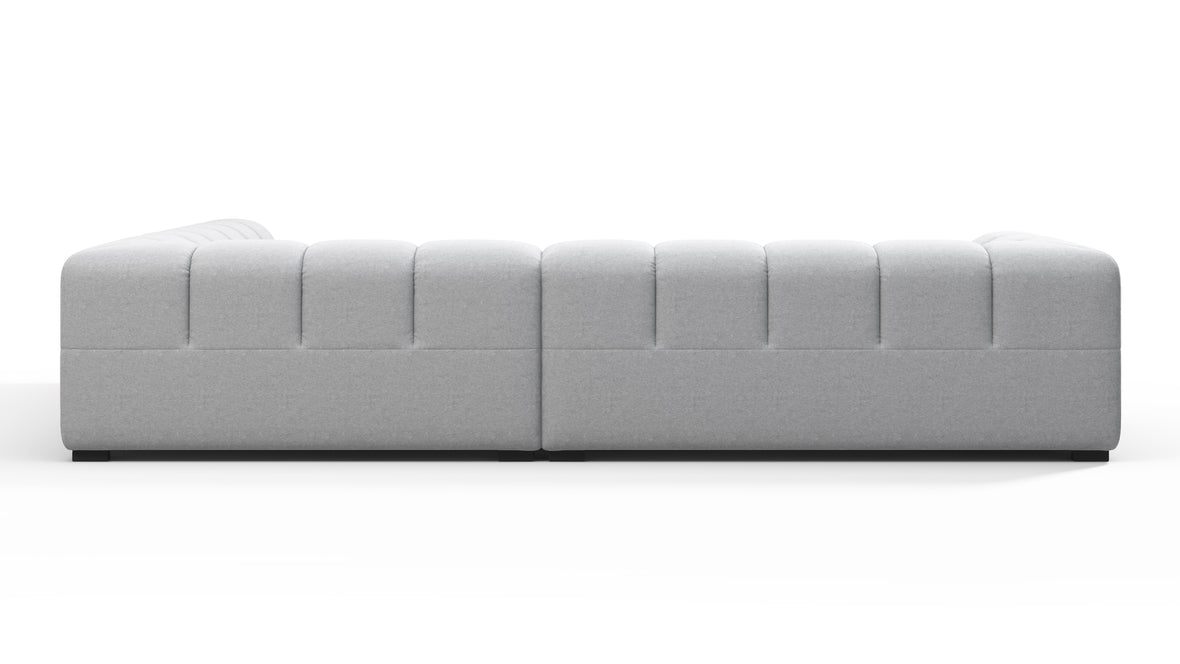 Tufted - Tufted Sectional, Right Corner, Light Gray Wool