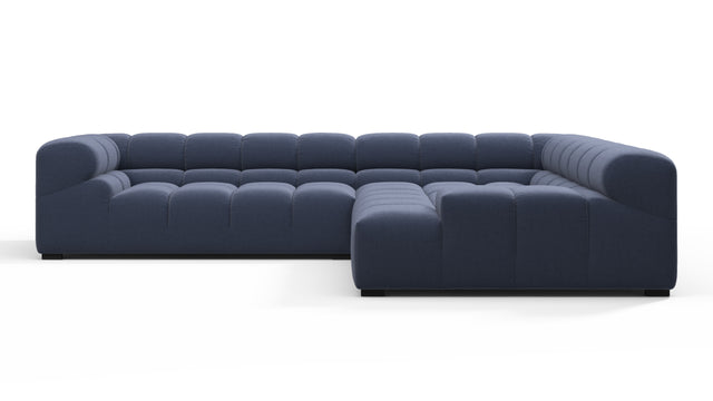 Tufted - Tufted Sectional, Right Corner, Royal Blue Wool