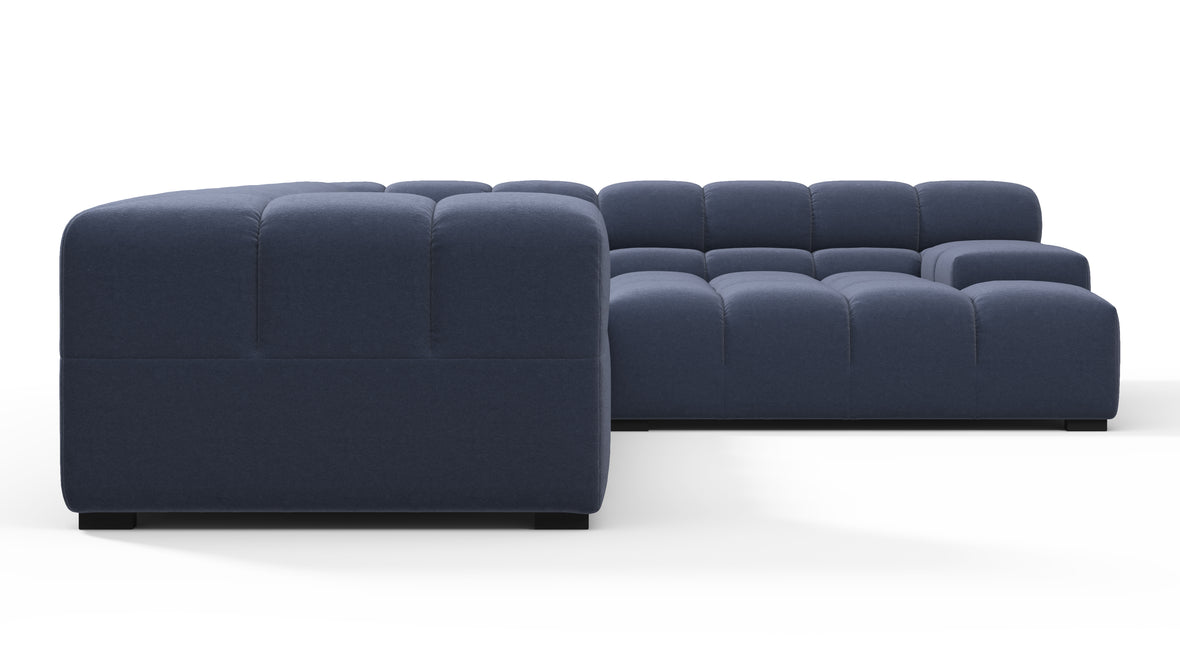 Tufted - Tufted Sectional, Right Corner, Royal Blue Wool