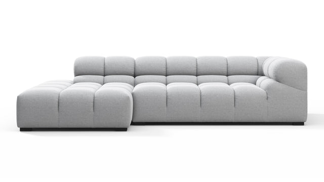 Tufted - Tufted Sectional, Small L, Left, Light Gray Wool