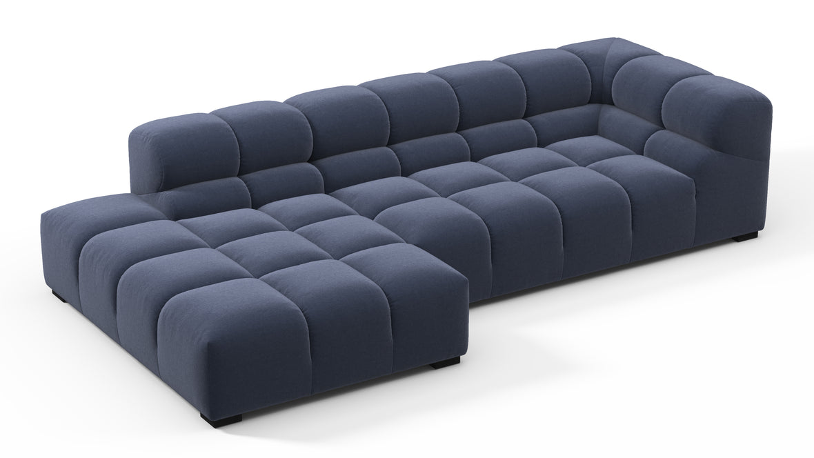 Tufted - Tufted Sectional, Small L, Left, Royal Blue Wool