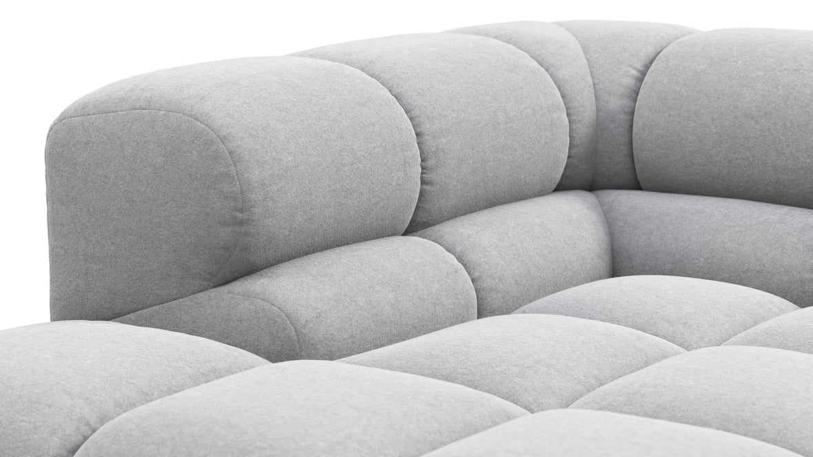 Tufted - Tufted Sectional, Small L, Right, Light Gray Wool