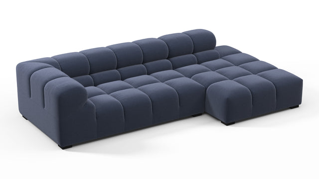 Tufted - Tufted Sectional, Small L, Right, Royal Blue Wool