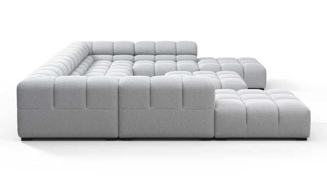 Tufted - Tufted Sectional, U Shape, Light Gray Wool