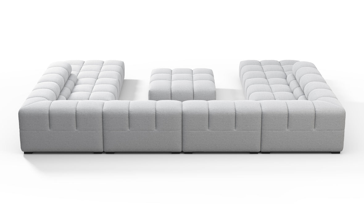 Tufted - Tufted Sectional, U Shape, Light Gray Wool