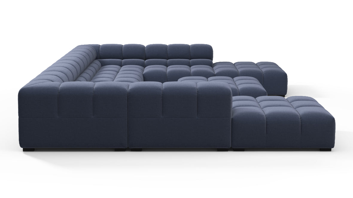 Tufted - Tufted Sectional, U Shape, Royal Blue Wool